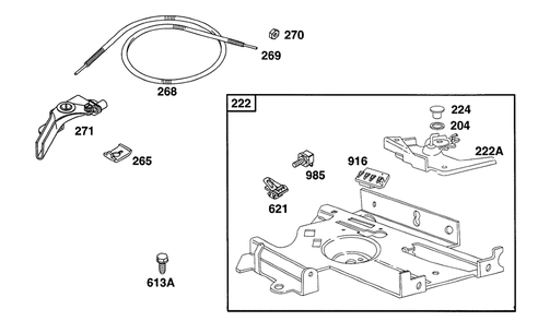 Controls 1 Diagram and Parts List for 161432-0126-XX  Briggs and Stratton Engine